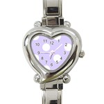 Polka Dots - White on Pale Lavender Violet Heart Italian Charm Watch