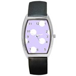 Polka Dots - White on Pale Lavender Violet Barrel Style Metal Watch