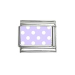 Polka Dots - White on Pale Lavender Violet Italian Charm (9mm)