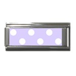 Polka Dots - White on Pale Lavender Violet Superlink Italian Charm (9mm)