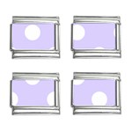Polka Dots - White on Pale Lavender Violet 9mm Italian Charm (4 pack)
