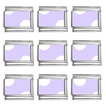 Polka Dots - White on Pale Lavender Violet 9mm Italian Charm (9 pack)