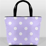 Polka Dots - White on Pale Lavender Violet Bucket Bag