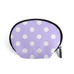 Polka Dots - White on Pale Lavender Violet Accessory Pouch (Small)