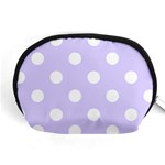 Polka Dots - White on Pale Lavender Violet Accessory Pouch (Medium)