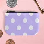Polka Dots - White on Pale Lavender Violet Mini Coin Purse