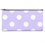 Polka Dots - White on Pale Lavender Violet Pencil Case