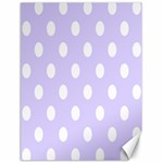 Polka Dots - White on Pale Lavender Violet Canvas 18  x 24 