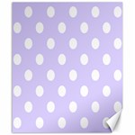 Polka Dots - White on Pale Lavender Violet Canvas 20  x 24 