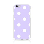 Polka Dots - White on Pale Lavender Violet Apple iPhone 6/6S Silicone Case (Transparent)