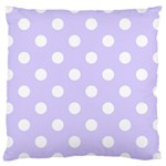 Polka Dots - White on Pale Lavender Violet Large Cushion Case (One Side)