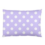 Polka Dots - White on Pale Lavender Violet Pillow Case (One Side)