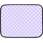 Polka Dots - White on Pale Lavender Violet Fleece Blanket (Mini)