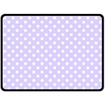 Polka Dots - White on Pale Lavender Violet Double Sided Fleece Blanket (Large) (Two Sides)