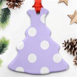 Polka Dots - White on Pale Lavender Violet Ornament (Christmas Tree)