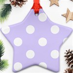 Polka Dots - White on Pale Lavender Violet Star Ornament (Two Sides)
