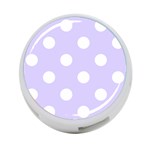 Polka Dots - White on Pale Lavender Violet 4-Port USB Hub (One Side)