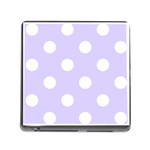 Polka Dots - White on Pale Lavender Violet Memory Card Reader (Square)