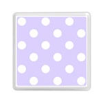Polka Dots - White on Pale Lavender Violet Memory Card Reader with Storage (Square)