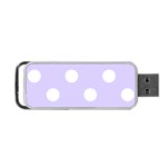Polka Dots - White on Pale Lavender Violet Portable USB Flash (Two Sides)