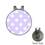 Polka Dots - White on Pale Lavender Violet Golf Ball Marker Hat Clip