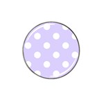 Polka Dots - White on Pale Lavender Violet Hat Clip Ball Marker (10 pack)
