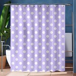 Polka Dots - White on Pale Lavender Violet Shower Curtain 60  x 72  (Medium)