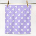 Polka Dots - White on Pale Lavender Violet Face Towel