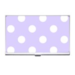 Polka Dots - White on Pale Lavender Violet Business Card Holder