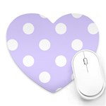 Polka Dots - White on Pale Lavender Violet Heart Mousepad
