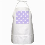 Polka Dots - White on Pale Lavender Violet BBQ Apron