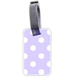 Polka Dots - White on Pale Lavender Violet Luggage Tag (Two Sides)