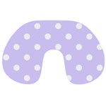 Polka Dots - White on Pale Lavender Violet Travel Neck Pillow