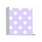Polka Dots - White on Pale Lavender Violet 4 x 4  Acrylic Photo Block
