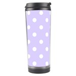 Polka Dots - White on Pale Lavender Violet Travel Tumbler