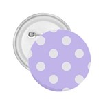Polka Dots - White on Pale Lavender Violet 2.25  Button