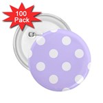 Polka Dots - White on Pale Lavender Violet 2.25  Button (100 pack)