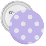Polka Dots - White on Pale Lavender Violet 3  Button
