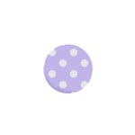 Polka Dots - White on Pale Lavender Violet 1  Mini Magnet
