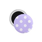 Polka Dots - White on Pale Lavender Violet 1.75  Magnet