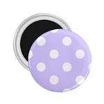 Polka Dots - White on Pale Lavender Violet 2.25  Magnet
