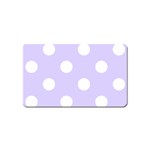 Polka Dots - White on Pale Lavender Violet Magnet (Name Card)