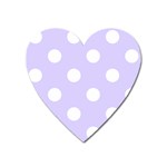 Polka Dots - White on Pale Lavender Violet Magnet (Heart)