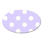 Polka Dots - White on Pale Lavender Violet Magnet (Oval)