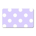 Polka Dots - White on Pale Lavender Violet Magnet (Rectangular)