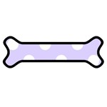 Polka Dots - White on Pale Lavender Violet Magnet (Dog Bone)