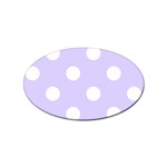 Polka Dots - White on Pale Lavender Violet Sticker Oval (10 pack)