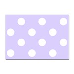 Polka Dots - White on Pale Lavender Violet Sticker A4 (100 pack)