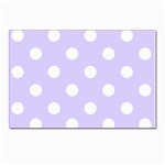 Polka Dots - White on Pale Lavender Violet Postcard 4  x 6 