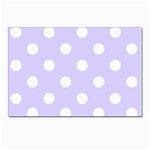 Polka Dots - White on Pale Lavender Violet Postcard 5  x 7 
